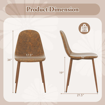 Goflame Upholstered Dining Chairs Set of 4 PU Leather Kitchen Side Chairs w/Padded Seats