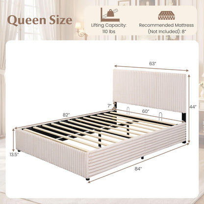 Goflame Queen Size Lift Up Storage Bed