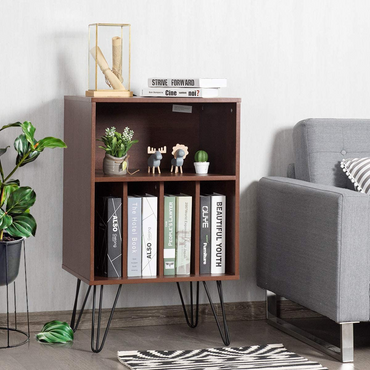 Goflame End Table Record Player Stand, Turntable Stand Record Storage Cabinet