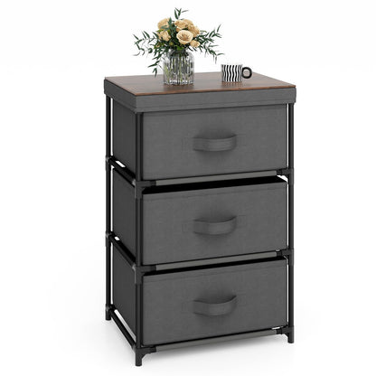 Goflame Nightstand Set of 2 with 2 Fabric Drawers