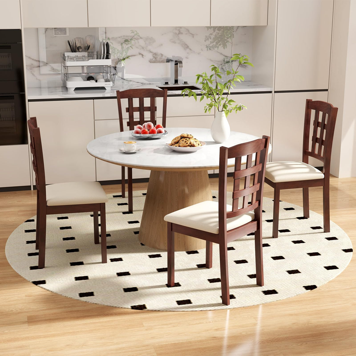 Goflame Wooden Dining Chairs Set of (2/4)
