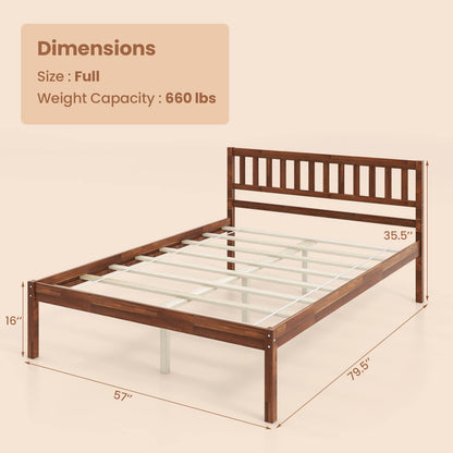 Goflame Wood Bed Frame with Headboard