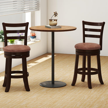 Goflame 26" Counter Height Swivel Barstools Set of 2/4 with Faux Leather Seat and Wrap-around Footrest