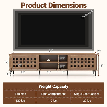Goflame Mid Century Modern TV Stand for 60-80 Inch TV