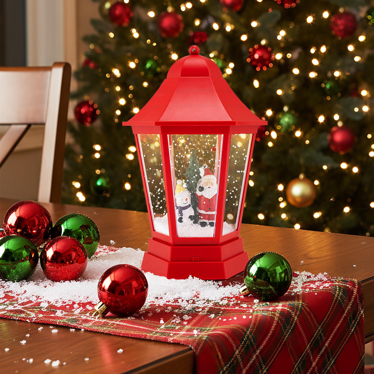 Goflame 5.3 Ft Christmas Snowy Street Lamp | 2-in-1 Musical Lamp Post & Snow Globe Lantern