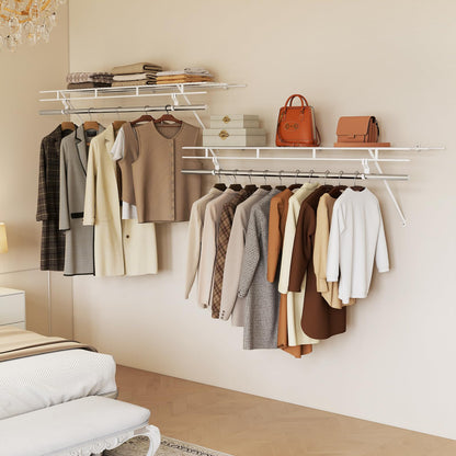 Goflame 4 ft x 12” Metal Wire Storage Shelf & Clothes Rod Organizer