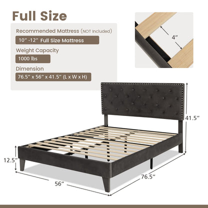 Goflame Upholstered Full Size Bed Frame