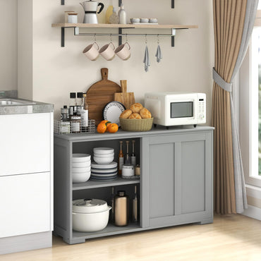 Goflame Buffet Cabinet with Storage, Coffee Bar Wine Cabinet, Farmhouse Sideboard w/Sliding Door