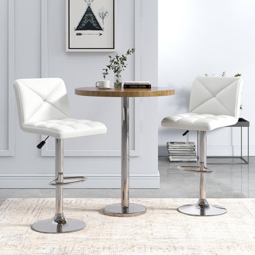 Goflame Bar Stools Set of 2/4, Modern PU Leather Swivel Counter Height Bar Stools with Back