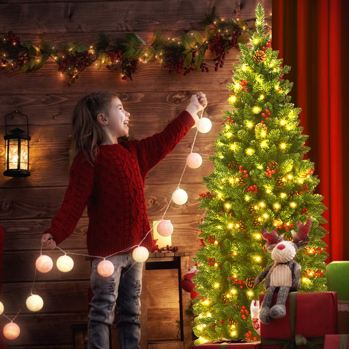 Goflame Pre-Lit Pencil Christmas Tree - GoflameUS