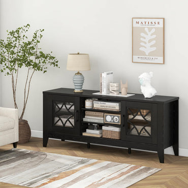 Goflame TV Stand for TVs up to 65”, Entertainment Center with 3-Position Adjustable Shelves