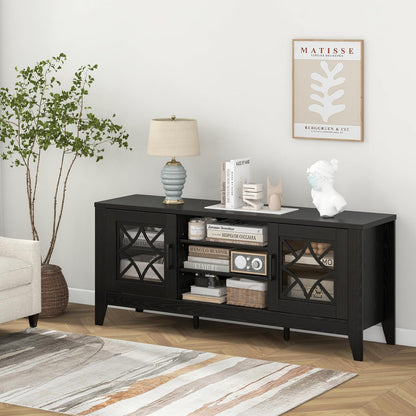 Goflame TV Stand for TVs up to 65”, Entertainment Center with 3-Position Adjustable Shelves