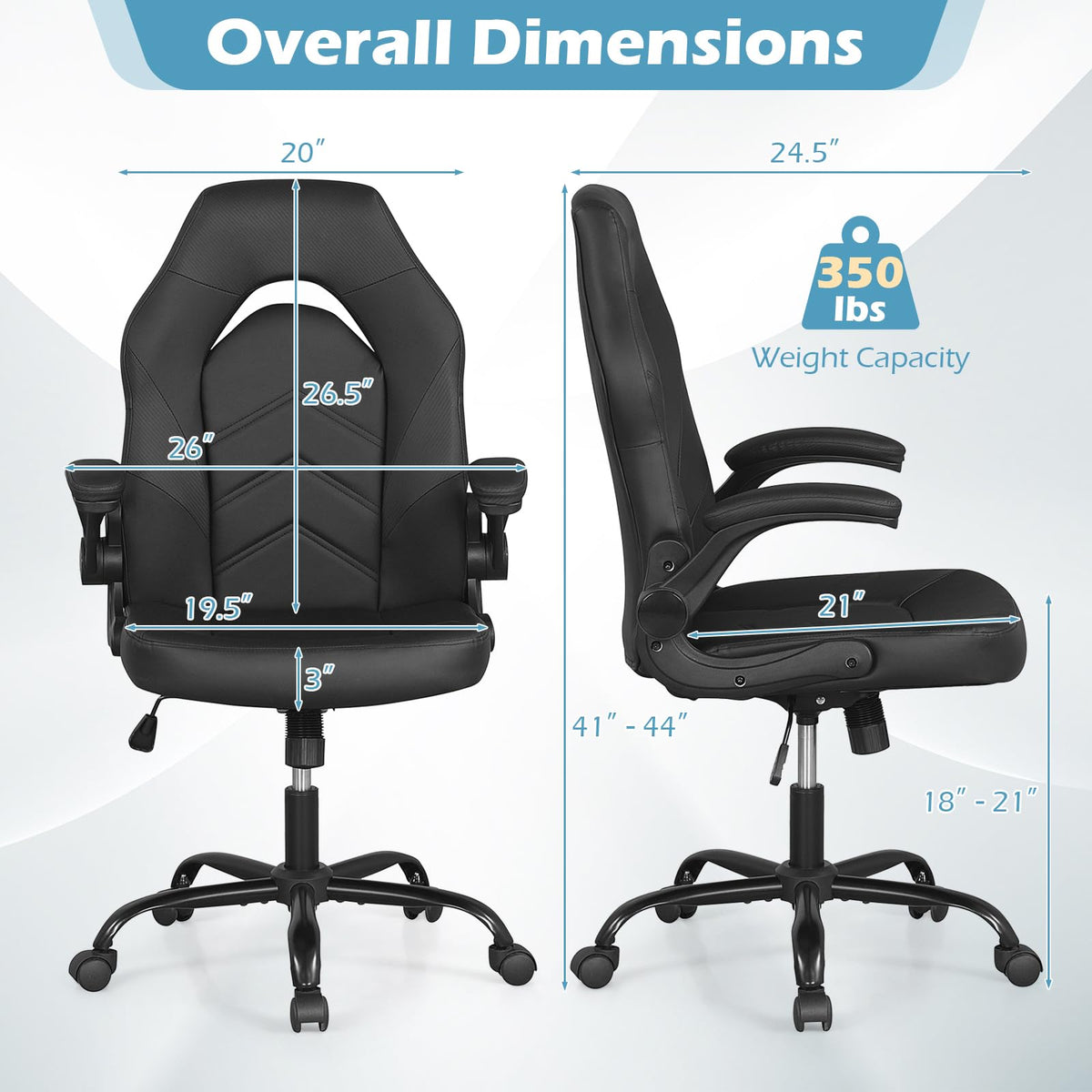 Goflame Ergonomic Computer Desk Chair with Flip-up Arms