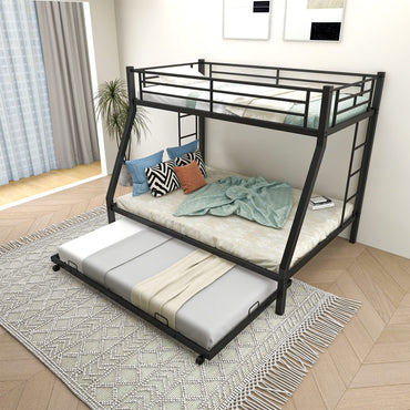 Goflame Twin Over Full Bunk Bed with Trundle