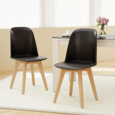 Goflame Modern Dining Chairs Set of 2/4 Armless Kitchen Chair w/Solid Beech Wood Legs