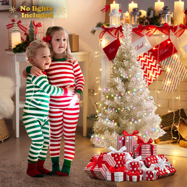 Goflame 3ft Silver Pencil Christmas Tree, Artificial Slim Tree - GoflameUS