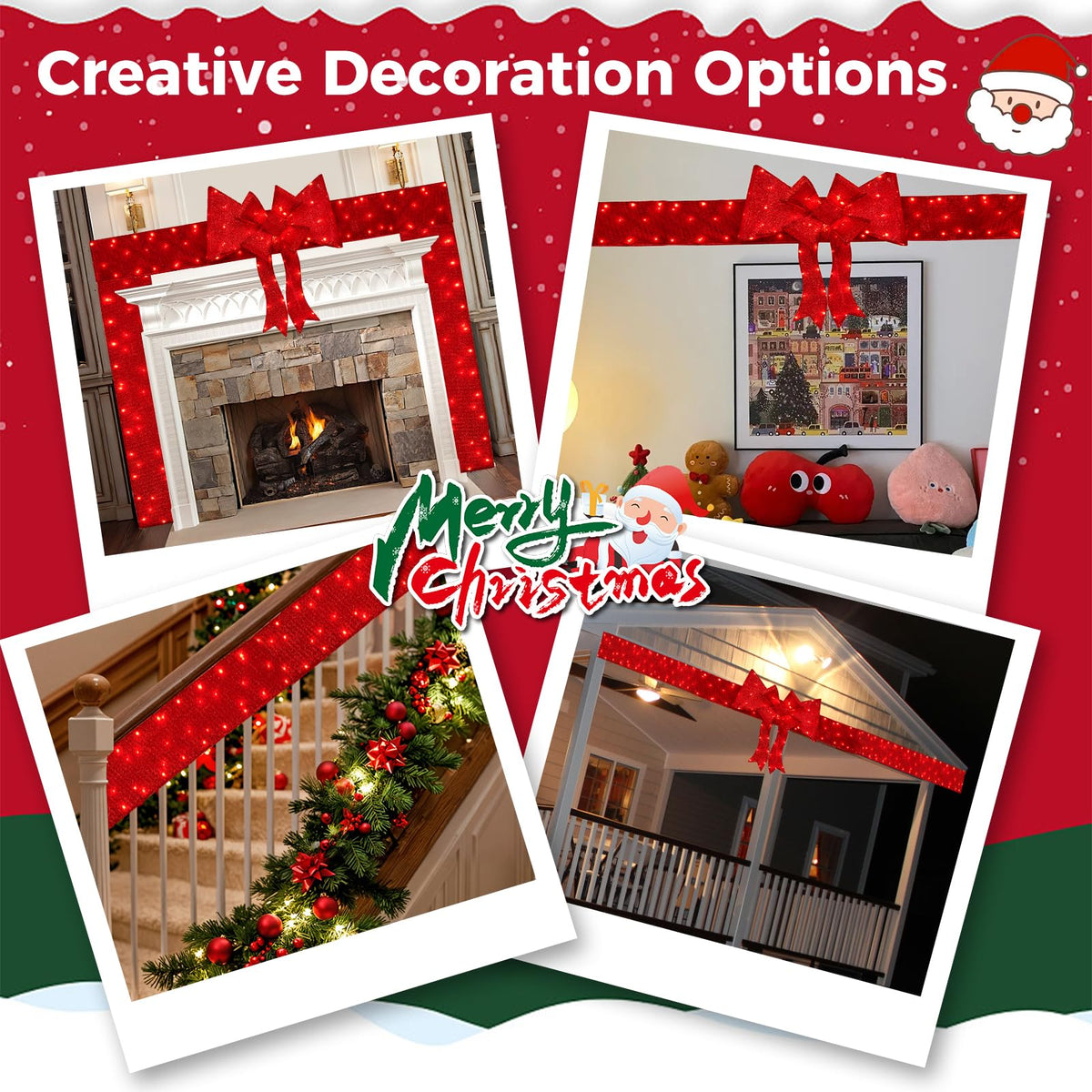 Goflame Lighted Christmas Doorway Arch, Light-up Xmas Decoration with 240 LED Lights
