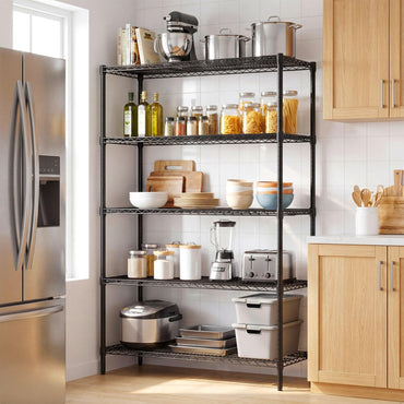 Goflame 5-Tier Metal Storage Shelving Unit with V-Shaped Wire Rack