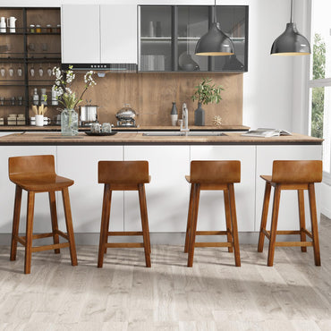 Goflame 2 or 4 Bar Stools Set with Low Back & Footrest