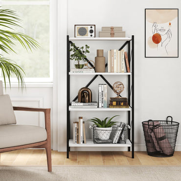 Goflame Modern Bookcase with Heavy-Duty Metal Frame (1/2)