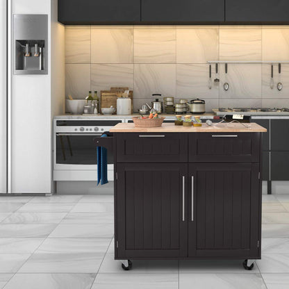 Goflame Kitchen Island Cart Rolling Storage Trolley Cart
