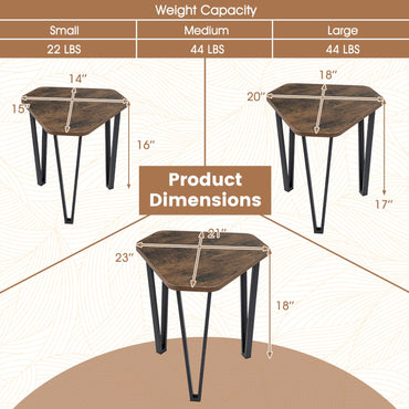 Goflame Nesting Coffee Tables Set of 3 for Living Room & Apartment
