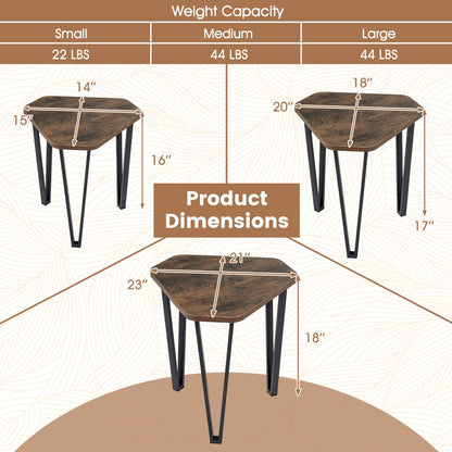 Goflame Nesting Coffee Tables Set of 3 for Living Room & Apartment