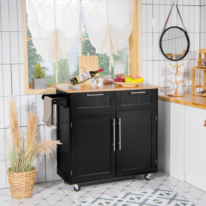 Goflame Kitchen Island Cart Rolling Storage Trolley Cart