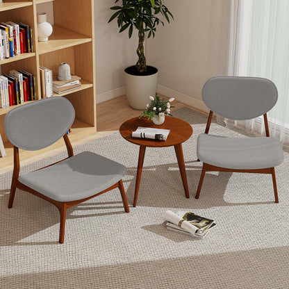 Goflame Lamb Velvet Fabric Upholstered Living Room Chairs with Side Table