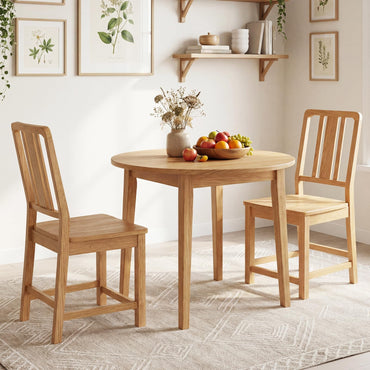 Goflame Rubber Wood Kitchen Chairs with Hollowed Backrest