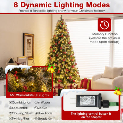 Goflame Pre-Lit Christmas Tree with 8 Lighting Modes