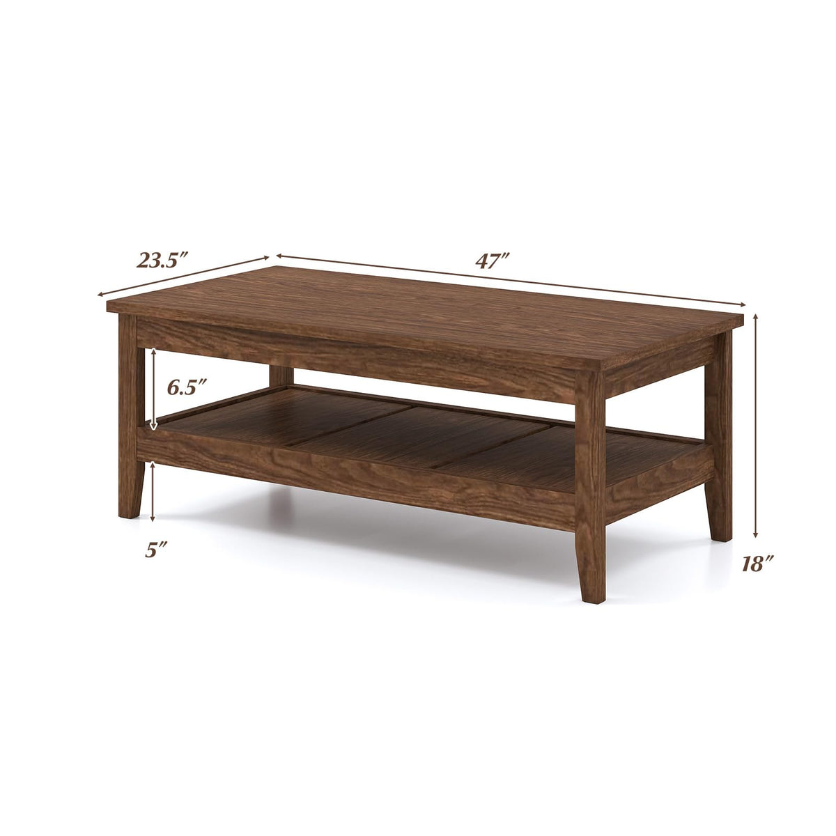 GOFLAME Mid Century Modern Coffee Table for Living Room