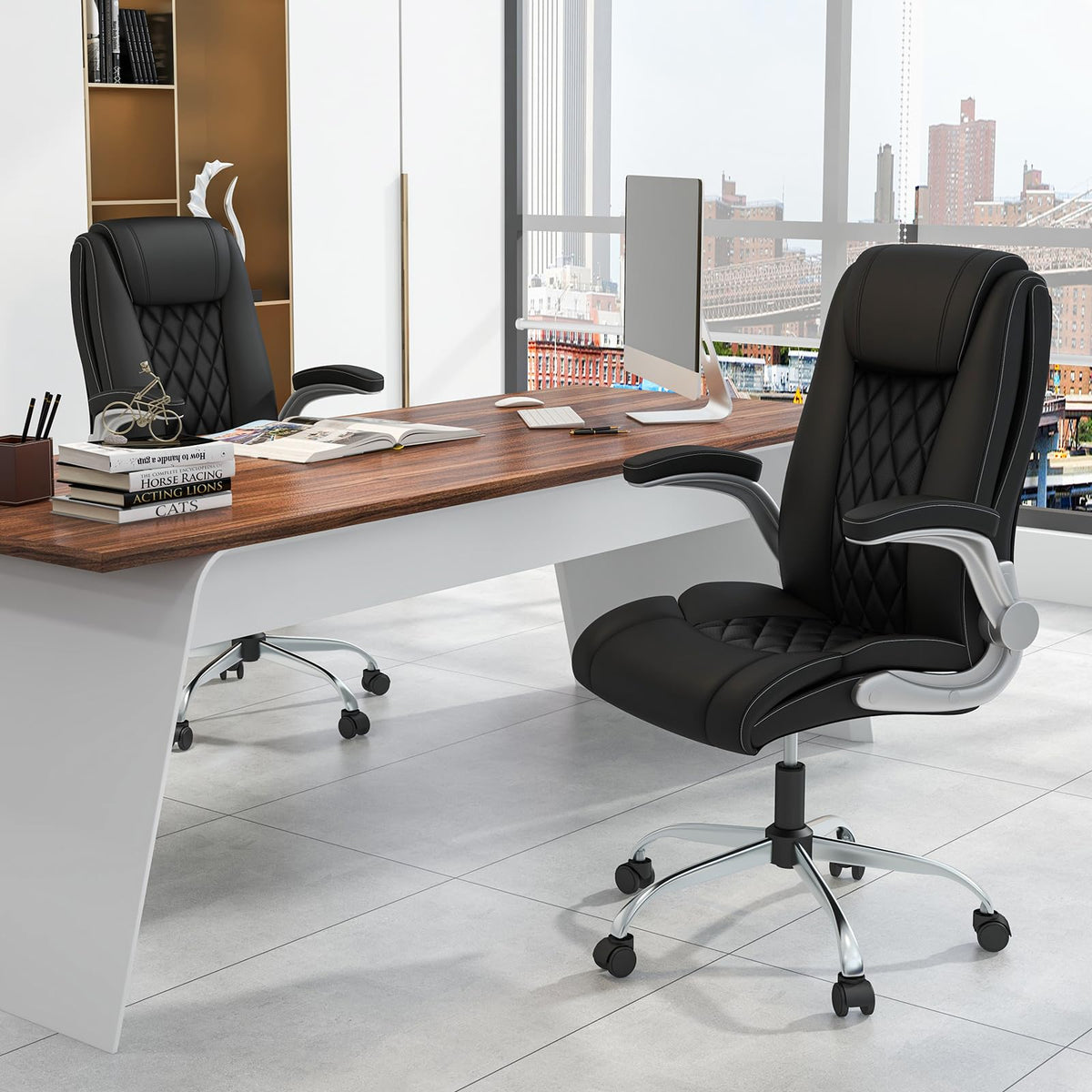 Goflame Executive Office Chair, Ergonomic PU Leather Desk Chair
