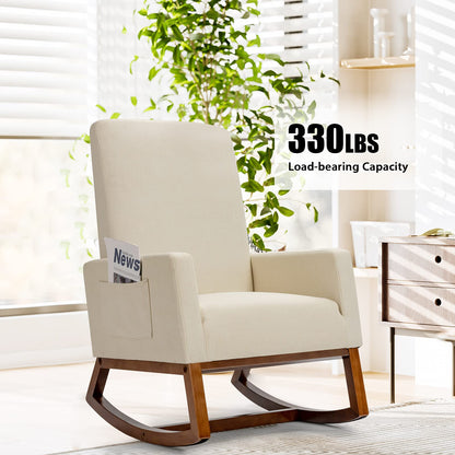 Goflame Rocking Chair Upholstered Living Room Chair