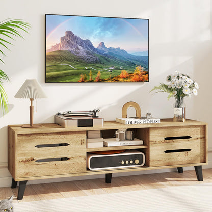 Goflame Mid Century Modern TV Stand for 55-65 Inch TV