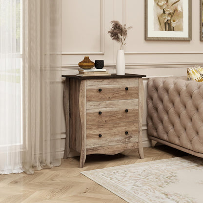 Goflame Storage Cabinet with Foldable & Detachable Fabric Drawers, Anti-Tipping Kit, 26.5” x 15” x 30” Farmhouse Floor Cabinet