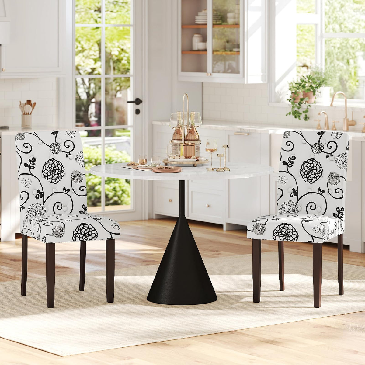 Goflame Tufted Dining Chairs Set of 2/4 Upholstered Kitchen Chairs w/Padded Seat & High Backrest