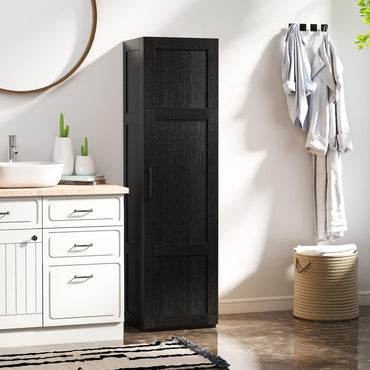 Goflame Narrow Farmhouse Freestanding Bathroom Cabinet with 4 Shelves