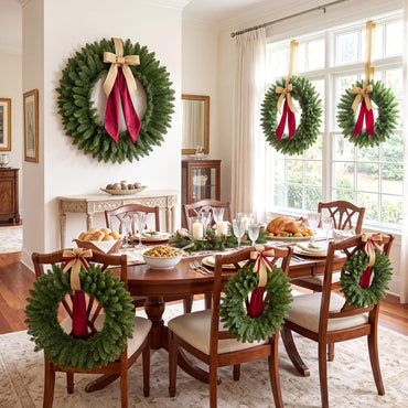GOFLAME Nesting Christmas Wreaths Set of 6