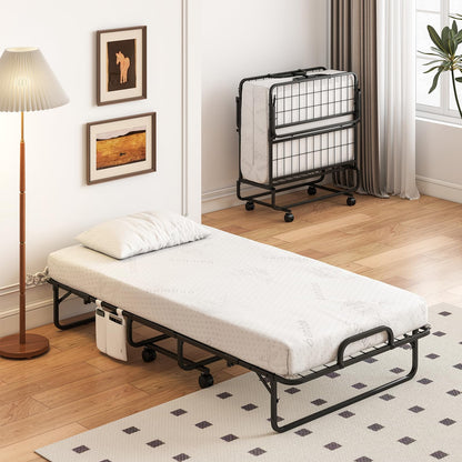 Goflame Twin Folding Bed with 5 Inch Mattress