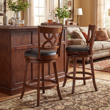 Goflame Swivel Bar Stools Set of 2/4 with Upholstered Seat