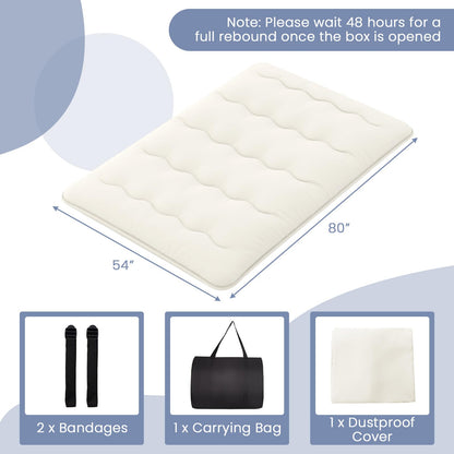 Goflame Japanese Floor Mattress, 4 Inch Futon Mattress with Washable Cover & Storage Bag