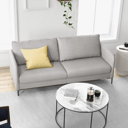Goflame Upholstered Sofa Couch, 76" Modern Grey Loveseat