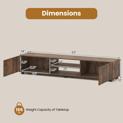 Goflame TV Stand for 55-70 Inch TV Modern Entertainment Center w/ 3 Open Shelves