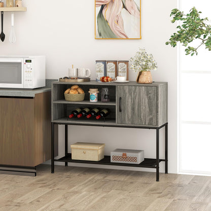 Goflame Buffet Cabinet with Power Outlets & USB Ports, Wood Coffee Bar Cabinet