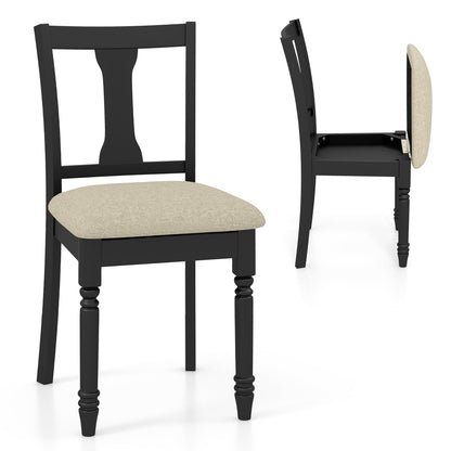 Goflame Wood Dining Chairs Set Farmhouse Dining Room Chair with Cushion Seat, Armless Wooden Dining Side Chairs