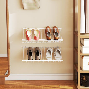 Goflame Wall Mounted 24" Shoe Rack Set of 2 Metal Wire Storage Shelf