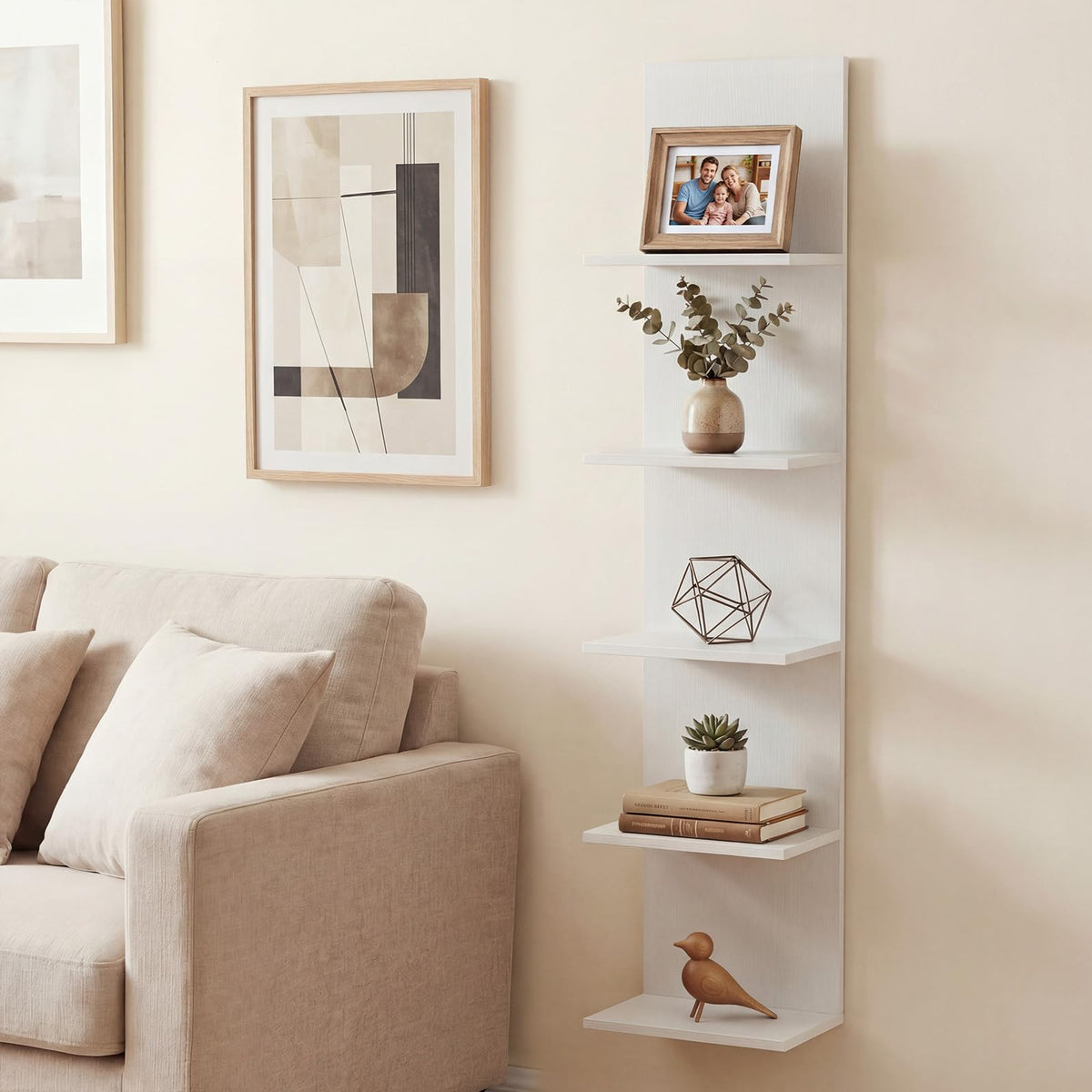 GOFLAME 5-Tier Wall Shelf for Living Room