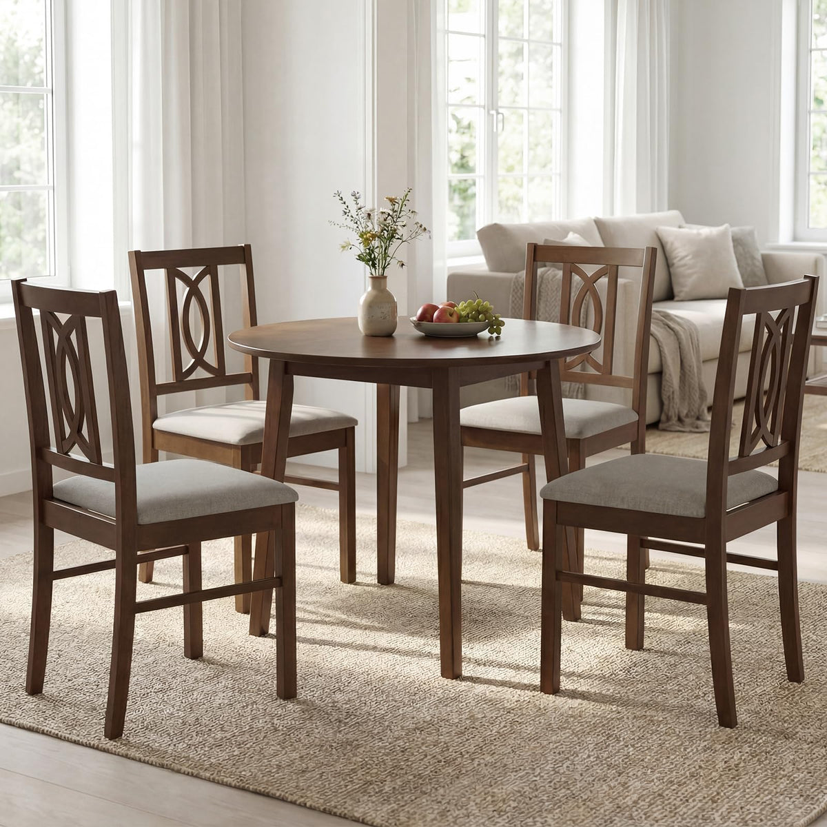 Goflame Dining Chairs Rubber Wood Dining Room Chairs (2/4)