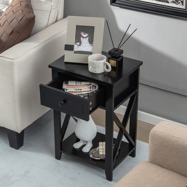 Goflame Modern X-Design Nightstand